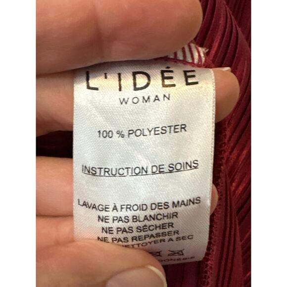 L’IDÉE Gatsby Pleated Oxblood Midi Dress Size L NWT Anthropologie - Picture 14 of 16